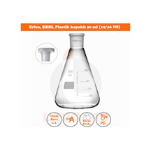 50 Ml Erlen Şilifli - Plastik Kapaklı (19/26 Ns)