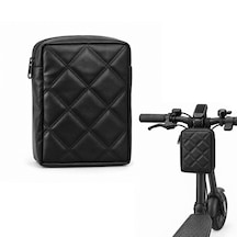 Microcase Kapitone Kumaş Gidon Bağlantılı Scooter Bisiklet Motosiklet Çantası 23x19 Cm Al5690 Siyah