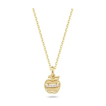 Goldkupe 14 Ayar Altın Taşlı Elma Kolye 1.78 Gr-5496