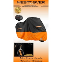 Bajaj Dominar 400 Ug Arka Çanta Uyumlu Siyah Turuncu Reflektörlü Motosiklet Brandası,örtüsü