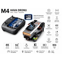 M4 Hava Dronu Dijital Şarj Göstergeli Kafasız Mod Yörüngede Uçuş Tek Tuş İniş Kalkış Fırçasız Motor Sabit Uçuş Akıllı 360 Derece Engel Algılama Ekranlı 4.3 İnç Kumanda