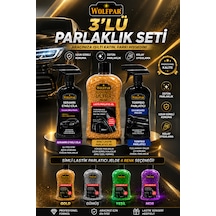 3'lü Parlaklık Seti Seramik Etkili Cila + Simli Lastik Parlatıcı Jel + Torpido Parlatıcı