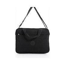 Sanmorris Unisex Krinkıl Siyah Renkli Suya Dayanıklı Laptop Bölmeli Çapraz-el Askılı Evrak Ve Laptop Çantası Siyah