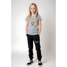 Fyk Kids Kız Çocuk Baskılı Happy Bear Bel Detayı Lastikli Alt-üst Pijama Takımı Gri