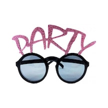 Party Yazılı Simli Pembe Renk Parti Gözlüğü Ilkeshop - 60 15x7 Cm