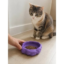 Hubrendy Sh Eko Form Model Beton Kedi Köpek Mama Ve Su Kabı 16cm 16cm 5.5cm - Mor
