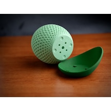 Bezos 3d Baskı Küre Saksı - Kafes Dokulu İki Parçalı Dekoratif Saksı - Mint-yeşil Bzs01 Standart
