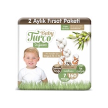 Baby Turco Doğadan Bebek Bezi 7 Numara XXlarge 2 Aylık Fırsat Paketi 160 Adet