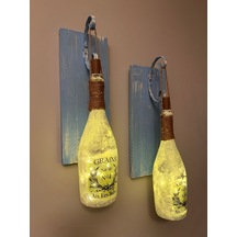 Tıpa peri Led Işıklı Buzlu cam Şampanya şişesi Duvar Aplik