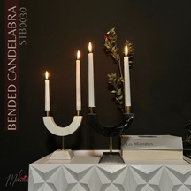 Mermer Mumluklar 2'li Set, Ev Dekorasyonu İçin Modern Dekoratif