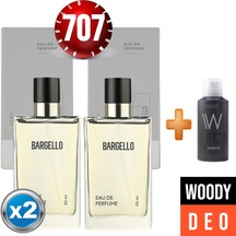 ﻿Bargello 707 Woody Erkek Parfüm EDP 2 x 50 ML + Woody Erkek Sprey Deodorant 150 ML