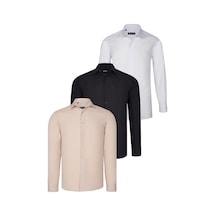 Üçlü Set G726 Dewberry Gömlek-siyah-beyaz-bej Siyah-beyaz-bej Üçlü Set G726 Dewberry Gömlek-siyah-beyaz-bej Siyah-beyaz-bej