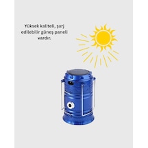 Kamp Feneri Güneş Enerjili Usb Çıkışlı Katlanabilir 1 Adet Çok Renkli