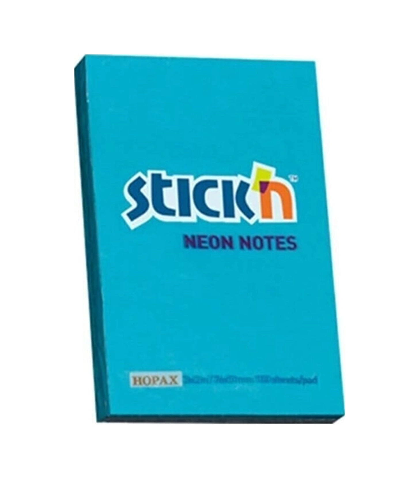 Stickn 76x51mm Yapışkanlı Not Kağıdı Neon Mavi 100 Yaprak 12 Li Paket 21207
