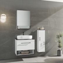Orka Knidos 70 Cm Mdf Beyaz Banyo Dolabı Takımı Ve Boy Dolabı Beyaz
