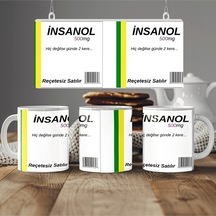 İnsanol 500mg Tasarım Komik Kupa Bardak Hiç Değilse Günde 2 Kere Yazılı Mizahi Hediye Bardak Beyaz