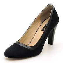 1973 Siyah Süet Büyük Numara Kadın Ayakkabıları