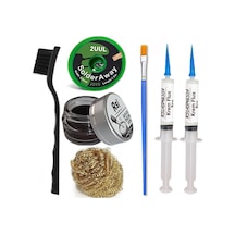 Havya Ucu Temizleme Kremi,süngeri, 2uul 2,0mm Lehim Emme Fitili Krem Flux Yüzey Lehim Temizleme Seti Tk07