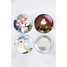 Family Guy Çanta Süsü Rozet İğneli Buton Rozet Seti 3 Adet Üçlü