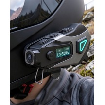 Kask İçine Yerleştirilen Bluetooth Kulaklık Kamera Ve Fenerli Su Geçirmez Model