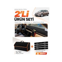 Toyota Aurıs E180 2012-2018 Uyumlu Torpido Örtüsü + Tay Tüyü Çanta + Sticker - Siyah Kahverengi