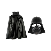 Çocuk Boy Yıldız Savaşları Star Wars Darth Vader Maskesi Ve 90 Cm Pelerin Seti Siyah Yetişkin