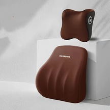 Xuweiwei Kahve Rengi Araç Koltukları İçin Başlık Desteği Ve Bel Destek Minderleri Hafıza Köpük Tasarımı İle Konforlu Sürüş