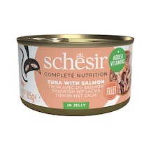 Schesir Ton Balıklı Ve Somonlu Jöleli Konserve Yetişkin Kedi Maması 85 Gr