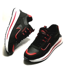 Luppon Erkek Siyah Kırmızı Rahat Taban Günlük Lüks Spor Ayakkabı