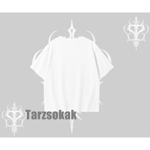 Startmore Startmore Oversize Tshirt Anime Cyberpunk Kız Baskılı Beyaz