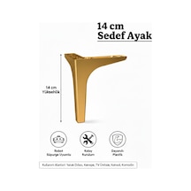 Sedef 14 Cm Altın Mobilya Kanepe Sehpa Tv Ünitesi Koltuk Ve Konsol Ayağı Altın