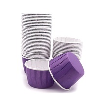 50'li Mor Muffin Kek Kalıbı , Kek Kapsülü Cupcake Kalıbı , Airfryer Uyumlu Plastik Mor Diğer