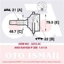 CIFAM 607-382 AKS KAFASI DIŞ ABSLİ 206 -02 1.4 HDI 1.4 8V TU3JP