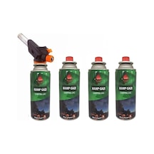 Mobee 4 Adet 227 Gr Gaz Kartuşlu Pürmüz Ve Çakmaklı Başlık Set Kamp Gazı Set 4 Lü Gaz Kartuşlu Pürmüz Yeşil