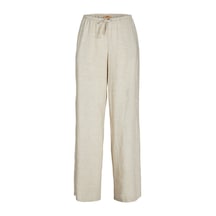 Jack & Jones Kadın Keten Karışımlı Pantolon - Breeze - 12269769 Feather Gray
