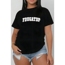 Fdugatdp Baskılı Unisex Oversize Tshirt Siyah