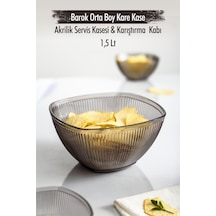 Akrilik Barok Füme Orta Boy Kare Meyve & Salata Kasesi & Karıştırma Kabı / 1,5 Lt Cam Değildir Çok Renkli