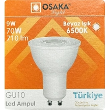 10 Adet Osaka 9w 70w Beyaz Işık 6500k Gu10 Duylu Led Çanak Ampul