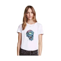 Zombie Baskılı Beyaz Kadın Tshirt (534307682)