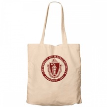 Massachusetts University logo Krem Kanvas Bez Çanta