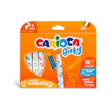 Carioca Keçeli Boya Kalemi Jumbo Bebek Süper Yıkanabilir 12 Renk 42814