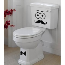Wc Klozet için Komik Bıyıklı Sticker Yapıştırma