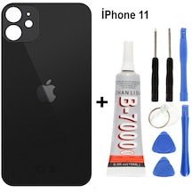 iPhone Uyumlu 11 Arka Cam Batarya Pil Kapağı + Yapıştırıcı + Tamir Set - Kırmızı