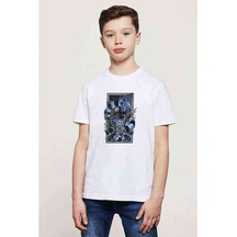 Baskılı Baskılı Unisex Çocuk Beyaz T-Shirt