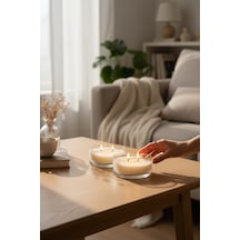 Cam Kasede 13x5 Cm 2 Li Bitkisel Soya Organik Vegan Mum Kokulu Kousuz Tercih Edilebilir Krem