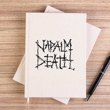 Napalm Death Logo Symboll Çizgisiz Kanvas Defter Krem
