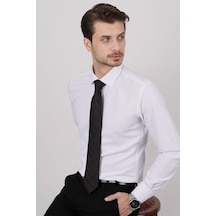 Beyaz Armür Gömlek & Siyah Baklava Desen Kravat Seti Hediye Kutulu Beyaz Beyaz Armür Gömlek & Siyah Baklava Desen Kravat Seti Hediye Kutulu Beyaz