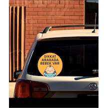 Dikkat Arabada Bebek Var Araba Etiketi & Sticker Çok Renkli