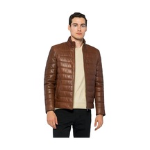 Basics&more Erkek Şişme Hakiki Deri Ceket - 8488 001