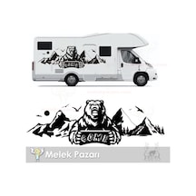 Ayı Dağ Manzara Off Road Kamp Karavan Sticker
